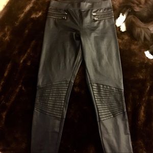 Express leather moto leggings